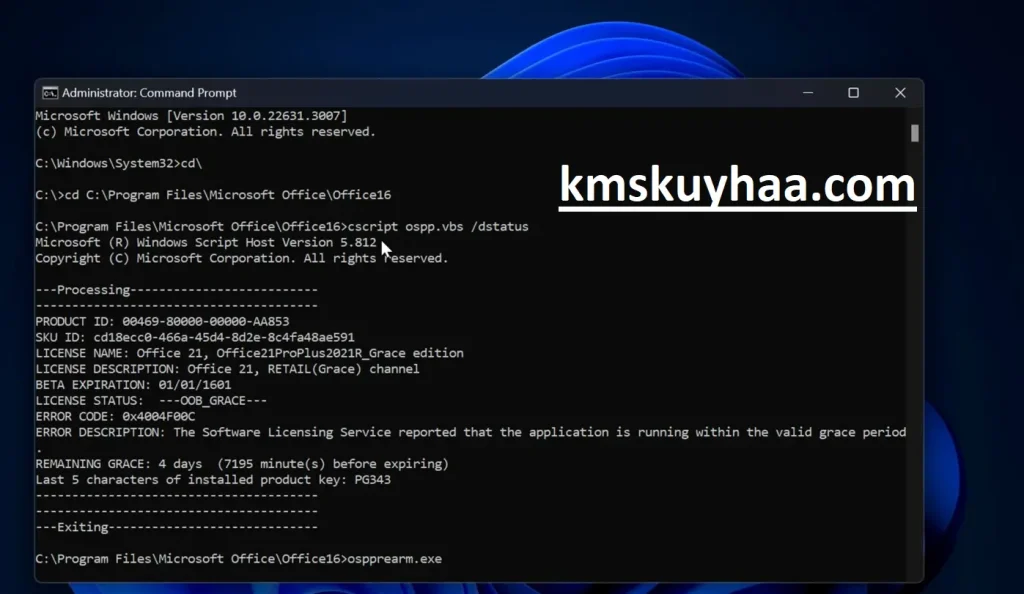 Aktivasi Office 2021 CMD