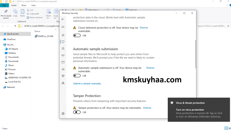 KMSpico Download Final Activator 10.2.0 Official 2026 Kuyhaa 3 turn off antivirus